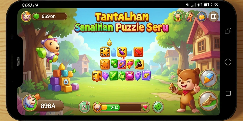Tampilan gameplay 898A dengan berbagai teka-teki menarik.
