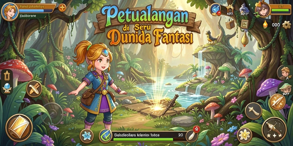 Tampilan menunjukkan gameplay petualangan seru dan grafis menakjubkan dari API77.