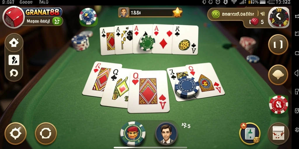 Tampilan menarik dari gameplay Gaple di GRANAT88.