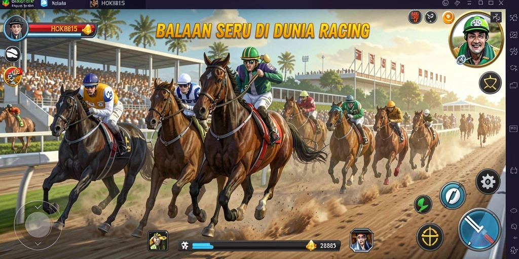 Gameplay balapan seru dengan lintasan yang menantang.