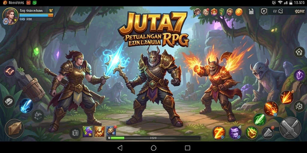 Tampilan gameplay <strong>JUTA7</strong> yang menakjubkan dengan pertarungan epik dan petualangan mendebarkan.