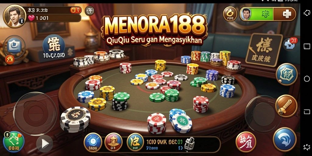 Tampilan seru dan menarik dari gameplay QiuQiu di MENARA188.