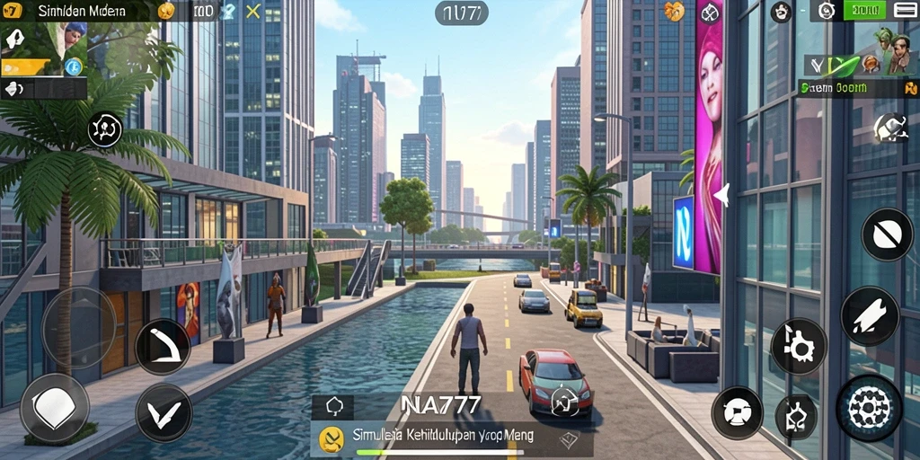 Tangkapan layar gameplay NA777 menampilkan interaksi karakter yang mendalam dan lingkungan yang hidup.