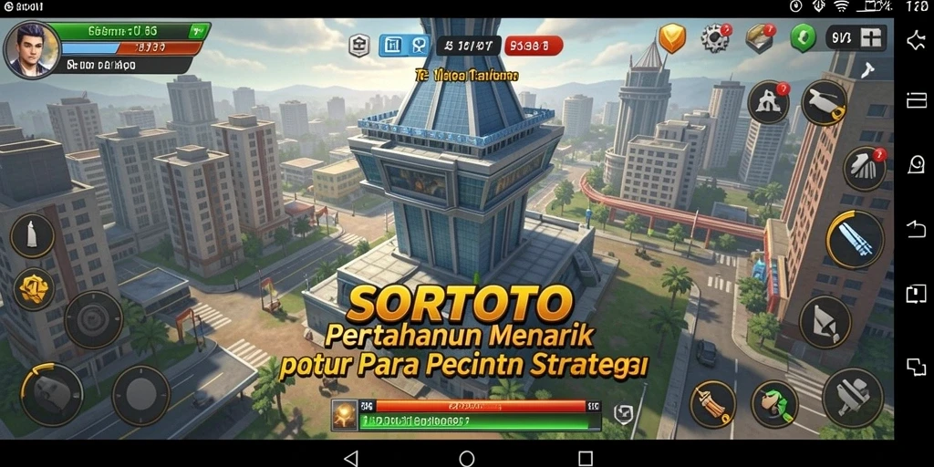 Menampilkan pertempuran seru dengan menara dan musuh yang beragam.