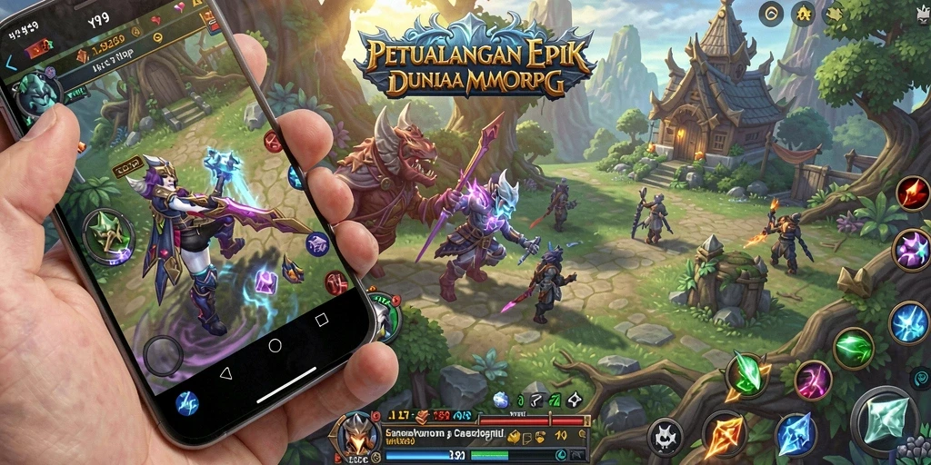 Gameplay Y89 yang seru dalam dunia MMORPG fantastis.